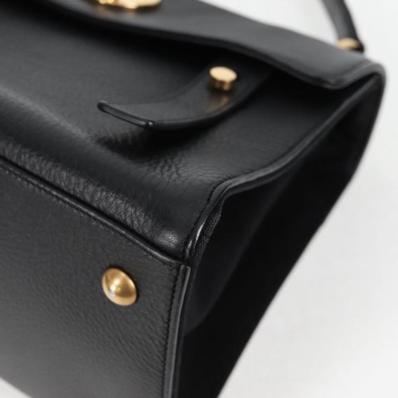 SAINT LAURENT Muse Toe Hand Bag Leather 2way Black Gold Auth yk18438M - Picture 15 of 16